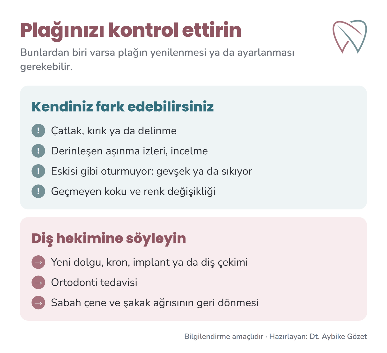 Gece plağı ne zaman yenilenmeli: kontrol listesi