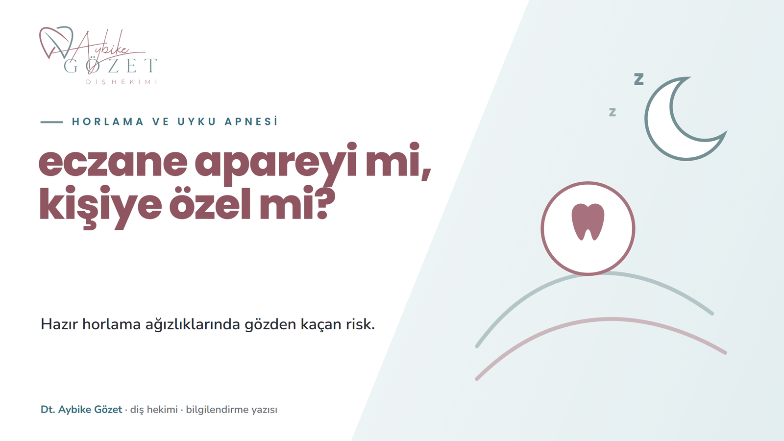 Eczane horlama apareyi ile kişiye özel aparey farkı